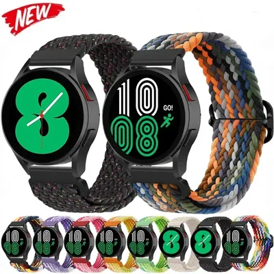 20mm 22mm Nylonband für Samsung Watch 7/6/5/4/3 40mm 44mm Huawei Watch 5-4-3/GT4-3-2 Sport elastisches geflochtenes Armband Armband Image