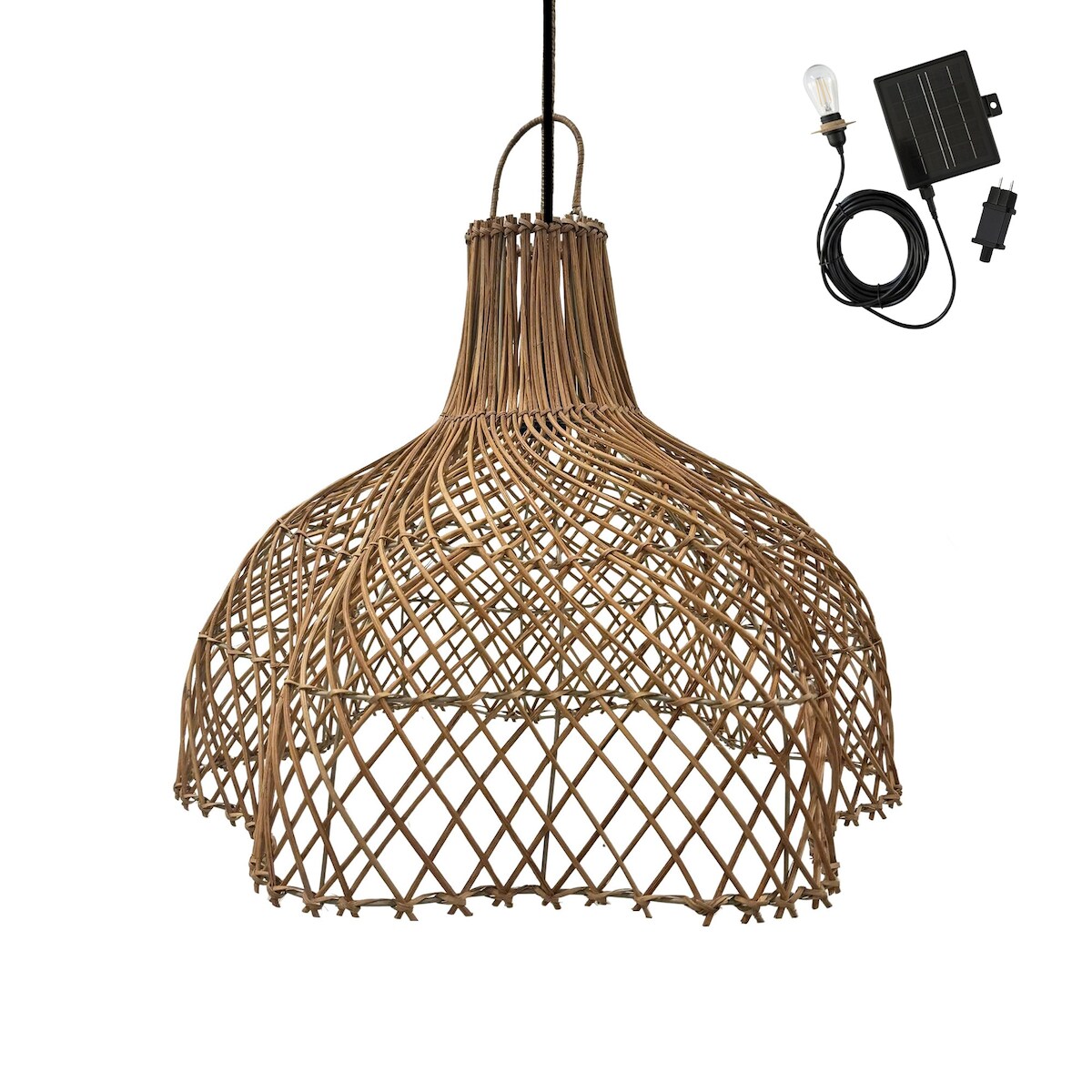 Lumisky ARIA Solar-Pendelleuchte, 60 cm Durchmesser, 5 m Länge Rattan Beige Image