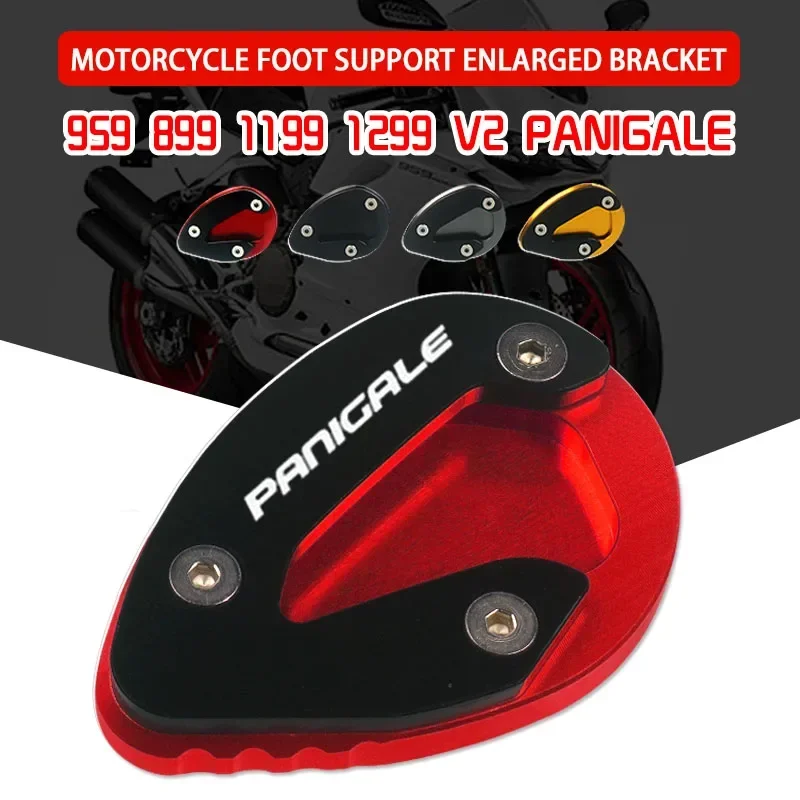 Per DUCATI 899 959 1199 1299 V2 Panigale moto CNC cavalletto piede supporto laterale estensione Pad piastra di supporto ingrandisci supporto