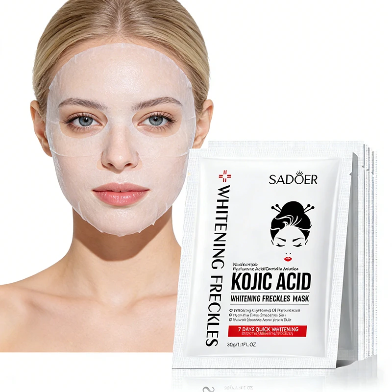5 pz SADOER Maschera per il viso all'acido cogico Idratante Schiarente Maschere per il viso idratanti Maschere per il viso Maschere per il viso Prodotti per la cura della pelle del viso di bellezza