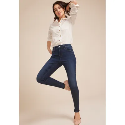 Maurices Women's Jeans Cool Comfort High Rise Angle Pocket Jegging Blue Denim Size X Large