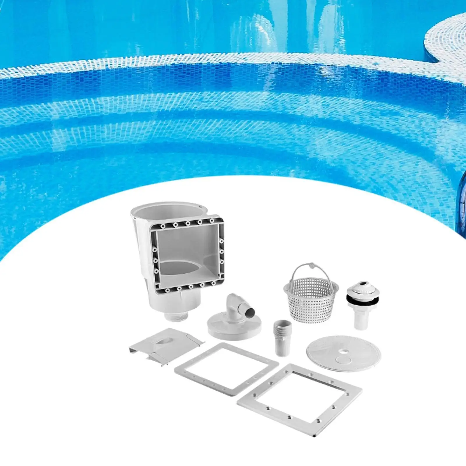 Ensemble de nettoyage de piscine, Kit d'accessoires pour écumoire de piscine, robuste, installation facile, efficace pour la piscine