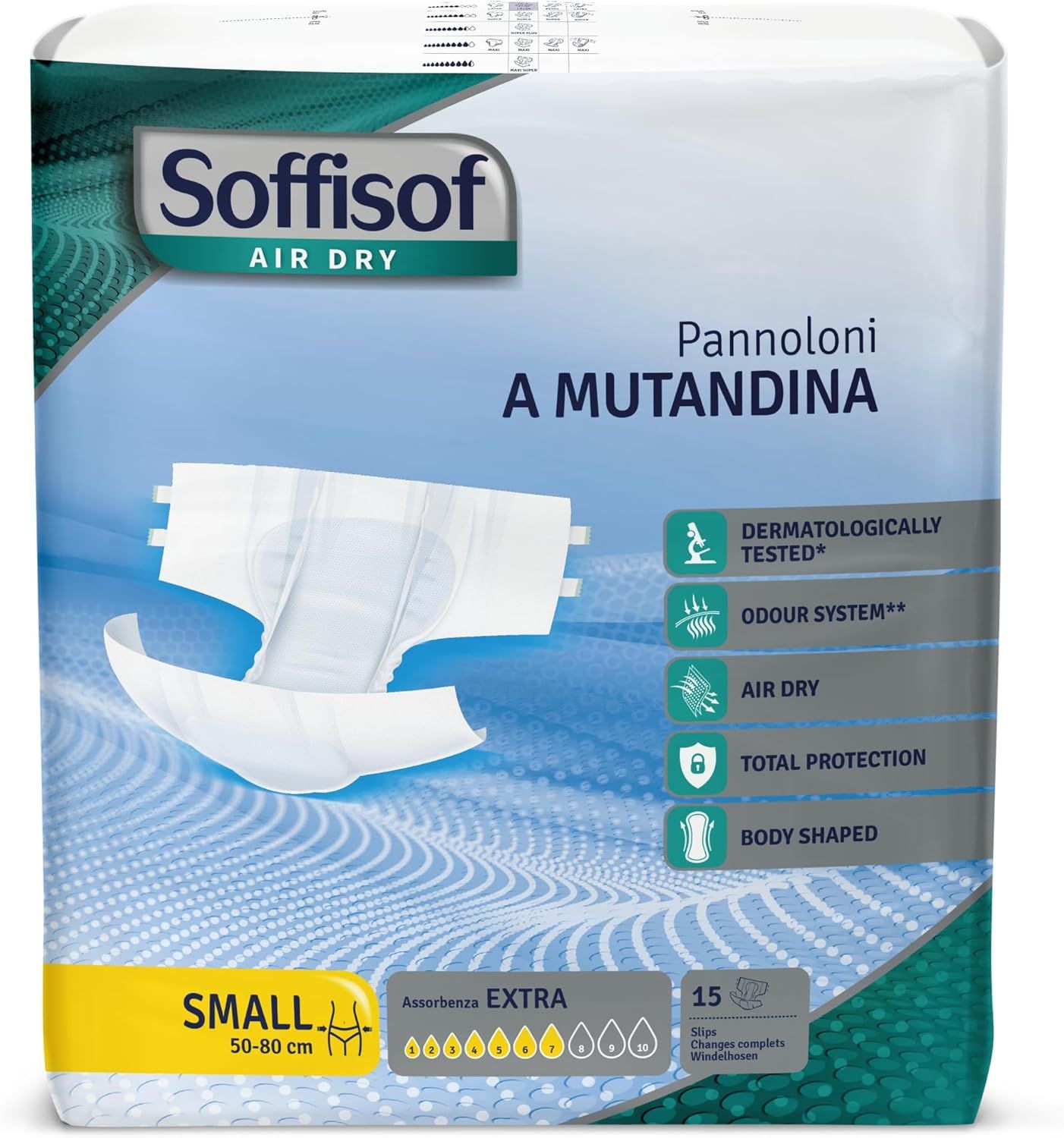 Soffisof Air Dry Pannoloni con Adesivi Extra 15 St