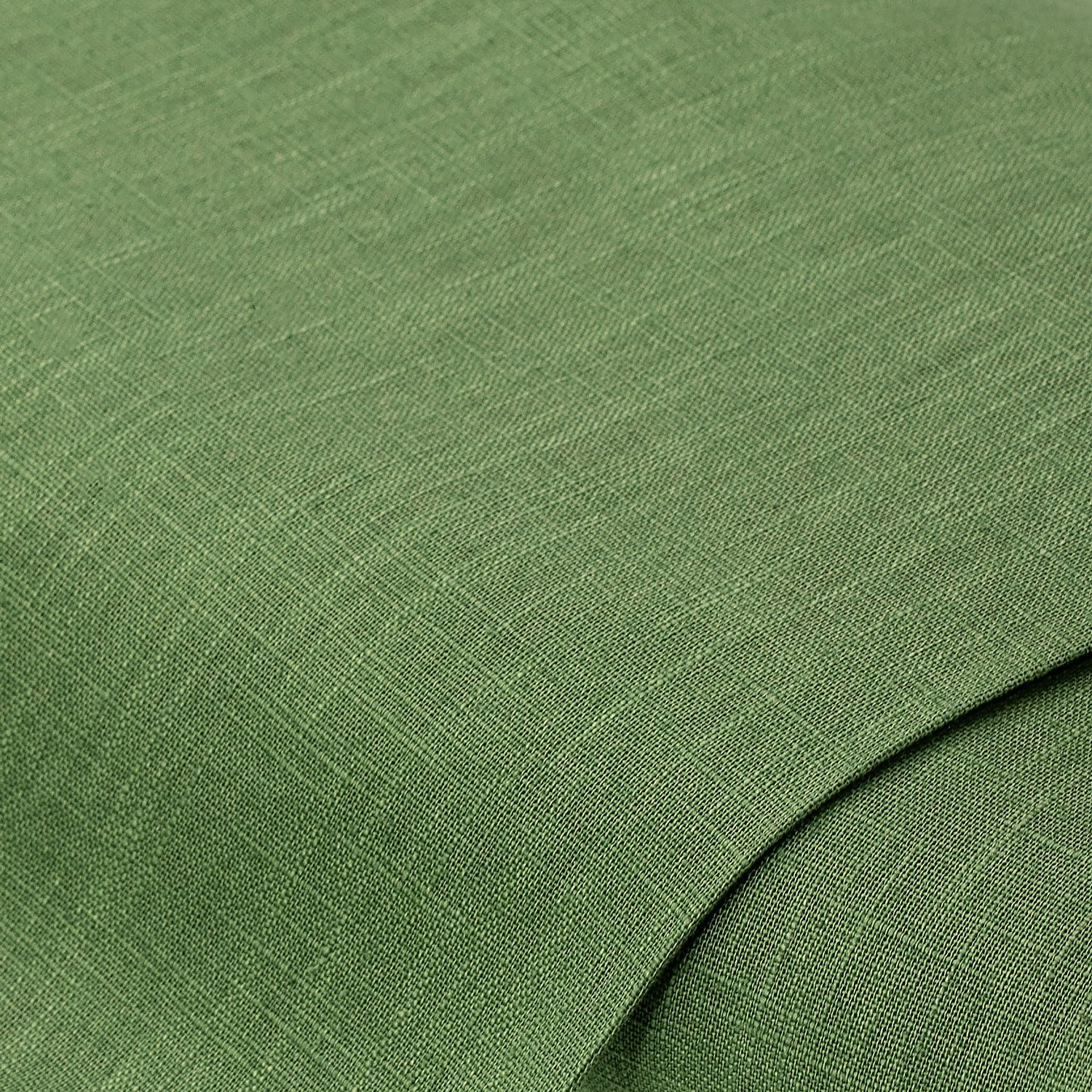 Tissu lin mélangé "naturel", vert mousse