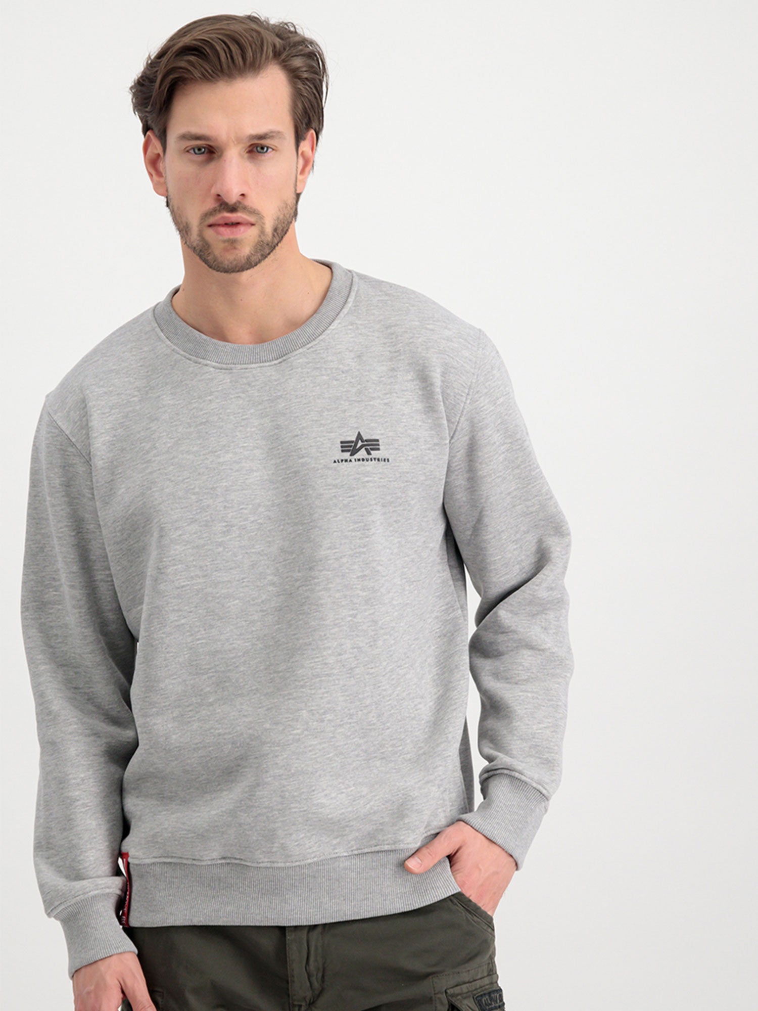 Alpha Industries Basic Sweater Small Logo Grey Heather Image