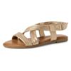Riemchensandale TAMARIS, Damen, Gr. 38, gold (goldfarben), Leder, klassisch, Schuhe, Sommerschuh, Sandalette mit Klettverschluss am Riemchen