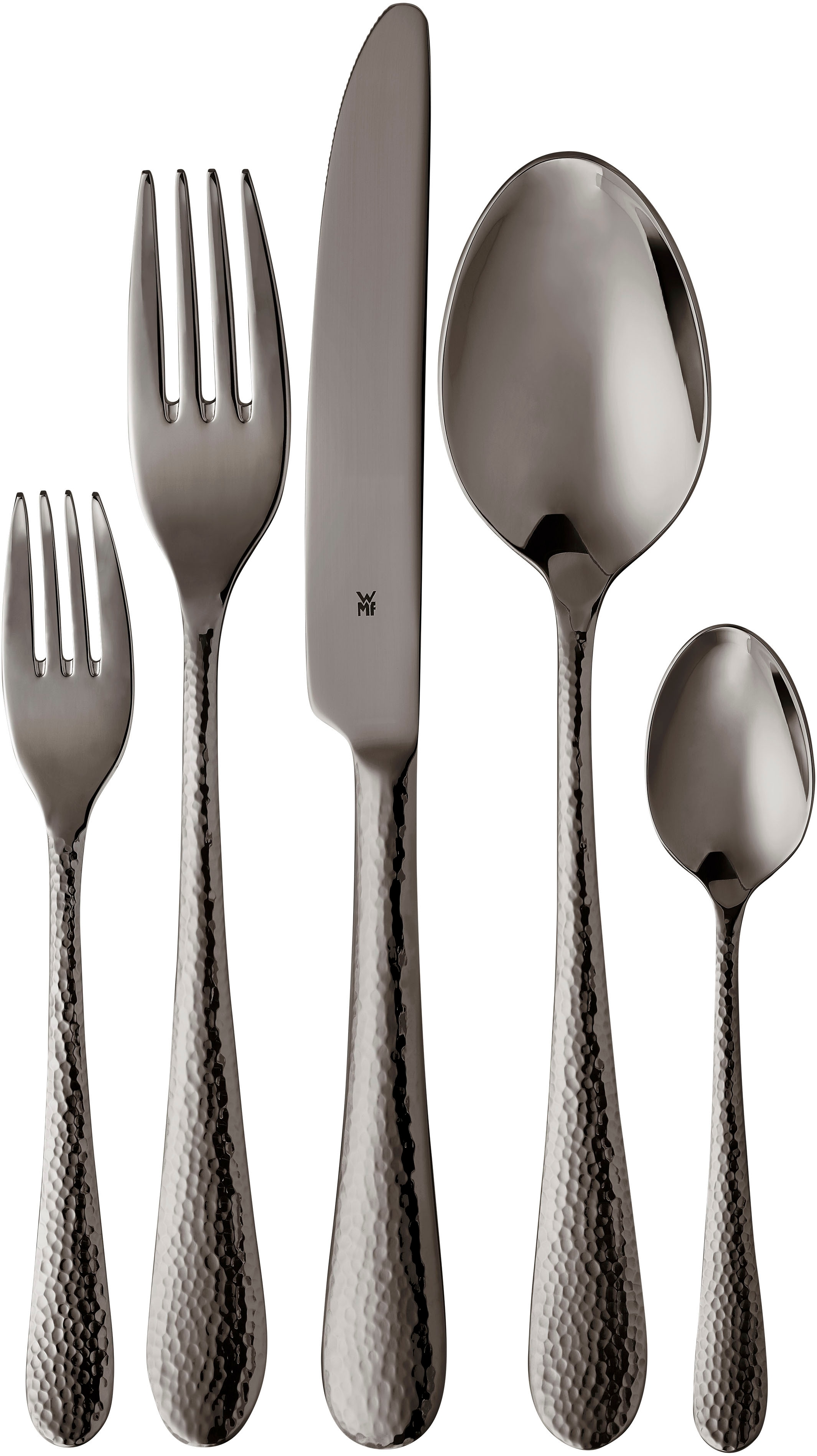 Besteck-Set WMF "Sitello", schwarz (midnight), 30, Cromargan Edelstahl Rostfrei 18/10, Essbesteck-Sets, geschmiedete Messer, farbecht, Wellenschliff, spülmaschinenfest Image
