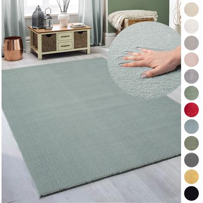 Teppich MY HOME "Arabell, Kunstfellteppich", blau, B:140cm H:16mm L:200cm, Polyester, Teppiche, flauschig, kuschelig, Felloptik, Anti-Rutsch-Unterseite, Waschbar Image