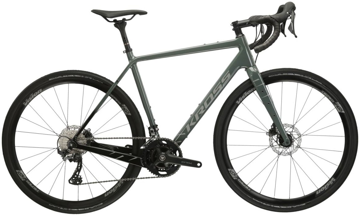 Gravelbike KROSS "KROSS Gravelbike Esker 8.0 28" grau" Gr. 48, grau (grau, grau), Fahrräder, 48cm, 28 Zoll (71,12cm) hinten: 28 Zoll (71,12cm) Image