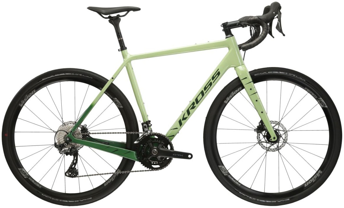 Gravelbike KROSS "KROSS Gravelbike Esker 8.0 28" grün" Gr. 51, grün (grün, grün), Fahrräder, 51cm, 28 Zoll (71,12cm) hinten: 28 Zoll (71,12cm) Image