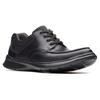 Schnürschuh CLARKS "Cotrell Edge", Herren, Gr. 42, schwarz, Leder, casual, Schuhe, Komfortschuh, Halbschuh mit gepolstertem Schaftrand