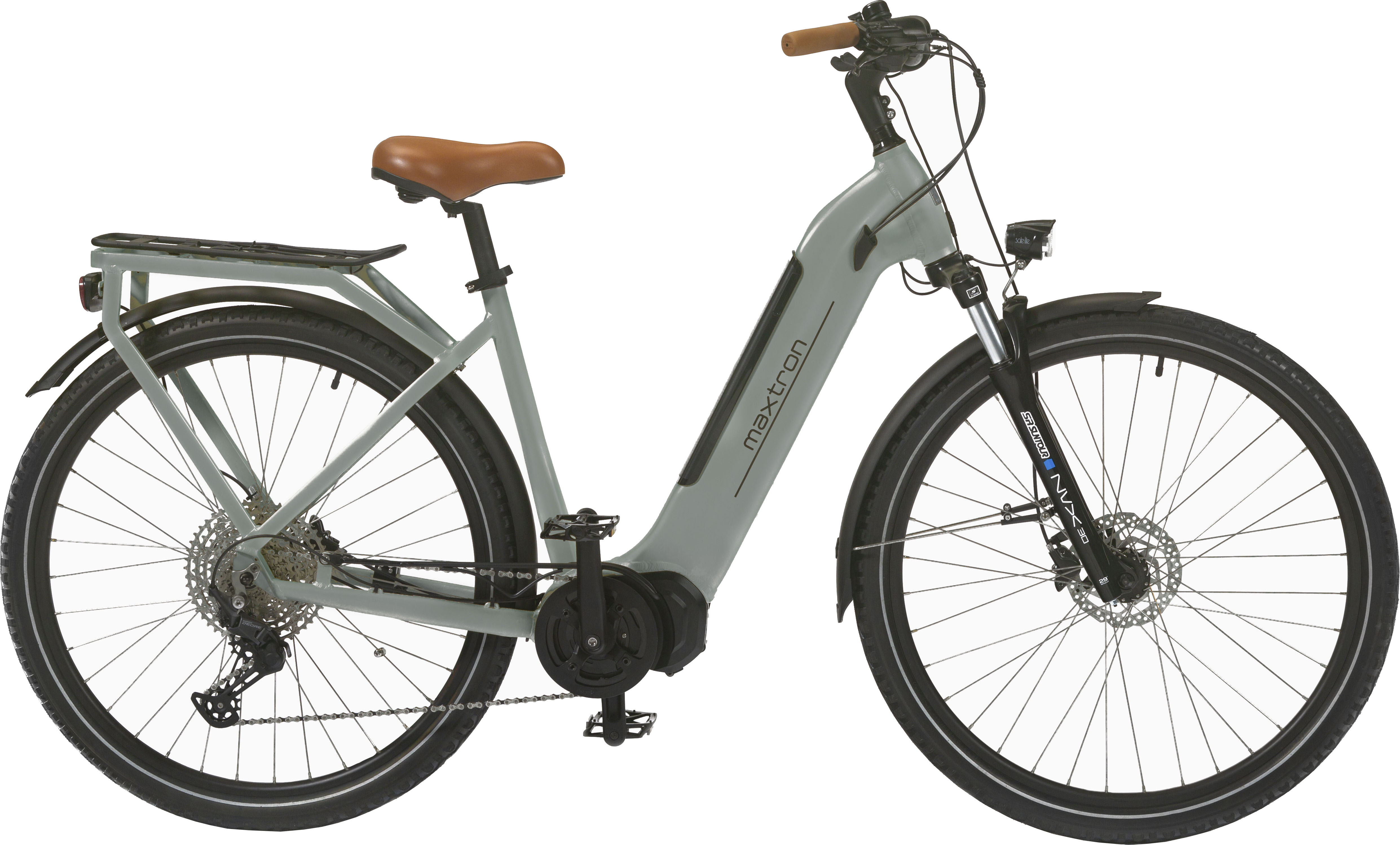 E-Bike MAXTRON "MTS-21X" Gr. 50, grau (grau, schwarz), Elektrofahrräder, 50cm, 28 Zoll (71,12cm), Topseller Image