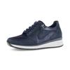 Keilsneaker GABOR "CAPRI", Damen, Gr. 39, blau (dunkelblau), Veloursleder, Lederimitat, unifarben, casual, Schuhe, Freizeitschuh, Halbschuh, Schnürschuh in Extraweite K