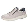 Sneaker WALDLÄUFER "Heiko", Herren, Gr. 11,5 (46,5), hellgrau, jeansblau, Nubukleder, kontrastfarbene Details, casual, Schuhe, in Schuhweite H (= sehr weit), Freizeitschuh, Halbschuh, Schnürschuh