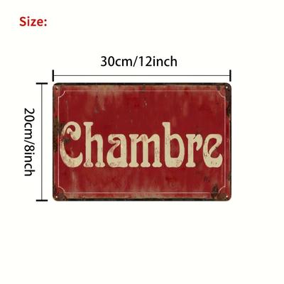 TEMU Vintage French-inspired Metal Tin Sign - Unframed Retro New Year Poster For Kitchen, Bathroom & Shop Wall Decor, Toilet, Craft Iron Painting, Shabby Poster Image