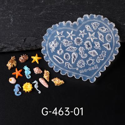 TEMU 3d Nail Art Mold - Breeze Design With Conch, Starfish, Crab, Seahorse, Octopus & Coral - Unscented Silicone, & Pedicures, Nail Art Mold | Cartoon Nail Design | Carvings, Nail Art Supplies Image