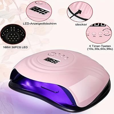 TEMU Led Nail Lamp, Uv Lamp For Nail Dryer, For Gel Nail Polish Curing Lamp, Automatic Sensor, Nail Lamp, Compatible With All Gel Types Image