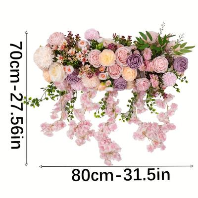 TEMU Wedding Room Decoration Bed Chinese Simulation Flower Ivory Curved Decoration Wedding Living Room Ground Flower Decoration Wedding Decoration Flowers Image