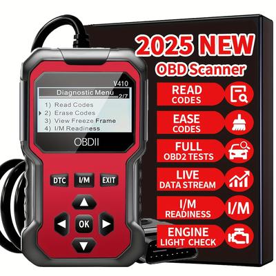 TEMU Scanner Diagnostic Kit - 2025 New Car Engine Code Reader, Full Functions, Reset, 6 & 8, Usb Powered, No Battery Required, For 1996+ Obdii/eobd Vehicles Image