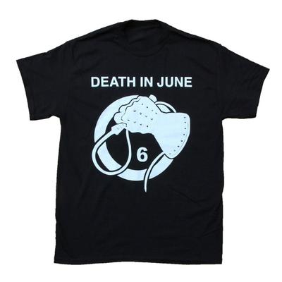 TEMU Minimalist | Death In Whip Hand 6 Graphic T-shirt - Men's Casual Black Cotton Tee With White Print, Machine Washable, Cotton Printed Shirts Image