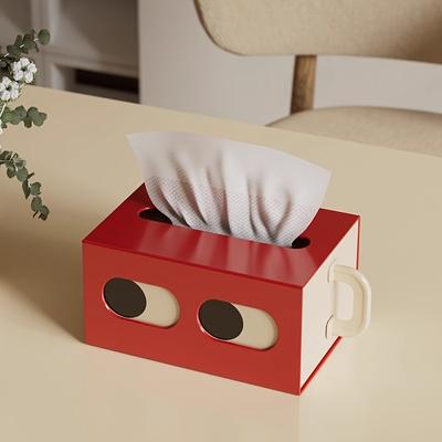 TEMU 1pc Cute Small Plastic Tissue Extractor Box, Home Decoration, Household Daily Desktop Tissue Box Holder, Suitable For Bedroom, Living Room, Car And Image