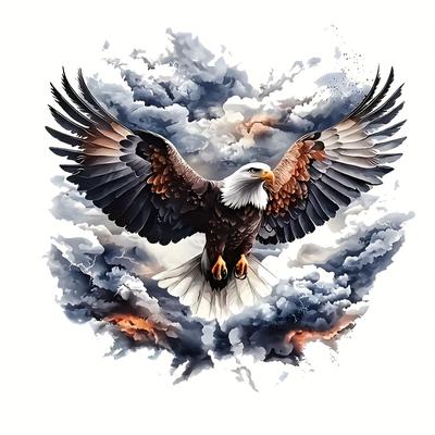 TEMU Flying Eagle Cloud Suitable For Cars, Laptops, Trucks, Motorcycles, Windows, Walls - Vibrant Colors, Disposable, Adheres To Glass, Metal, Ceramic Image