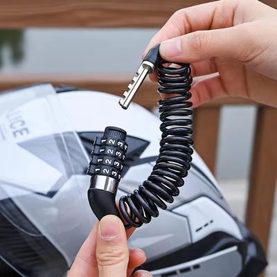 TEMU 1pc Black 4-digit Comb With Stainless Steel Shackle - Durable, Weatherproof, And Secure For Bicycles, Motorcycles, And Helmets, Bicycle Lock|secure |weatherproof Lock Image