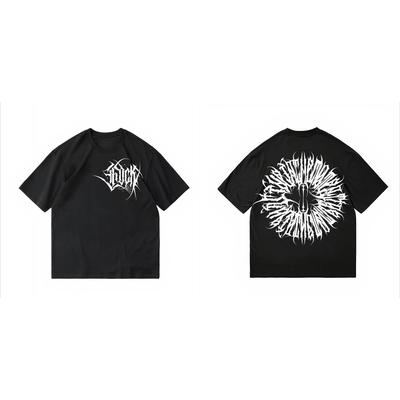 TEMU Men's Heavyweight Cotton Loose Fit T-shirt - Chicano Dark Figure West Graphic Print, Round Neck Casual Streetwear, Machine Washable , Streetwear Fashion, , Comfortable Clothing Image