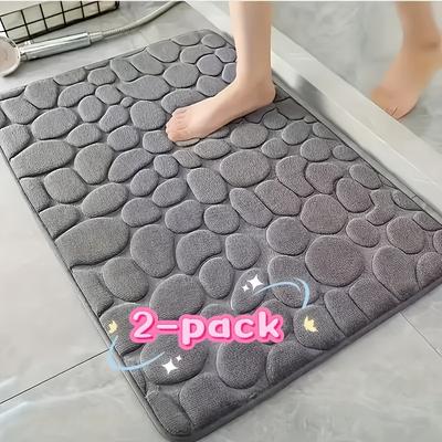 TEMU Memory Foam Bathroom Rug Set, Ultra Soft Bath Mat, Shower/bathroom Mats, Bathroom Accessories, Bathtub Floor Pad, Laundry Room Carpet, Floor Mats For Rooms, Outdoor Entrance Pads Image