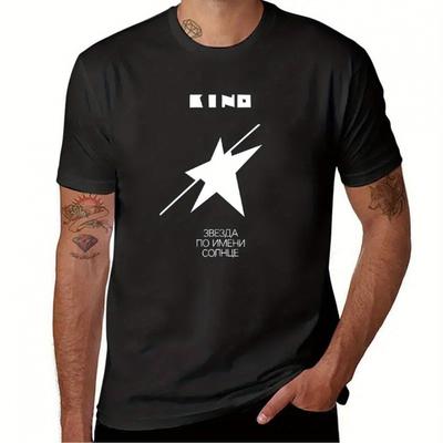 TEMU Tsoi Kino Graphic-shirt- Black Russian Rock Band Legend Design, Fans, Men, Women, Boys& Girls, Casual Round Neck Short Sleeve Tee, Apparel Tee Pullover Shirt, Band Shirts Image