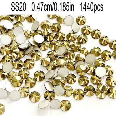 TEMU Christmas, , Non-hotfix Glass Rhinestones, Flat Round Gold Rhinestones, Used For Jewelry And Nail Art Making Accessories, Nail Set Rhinestones, Ss6-ss30 Image