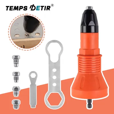 Electric Rivet Gun Conversion Head 2.4mm, 3.2mm, 4.0mm, 4.8mm Pull Rivet Gun Suitable For Electric Drills, Cordless Rivet Gun