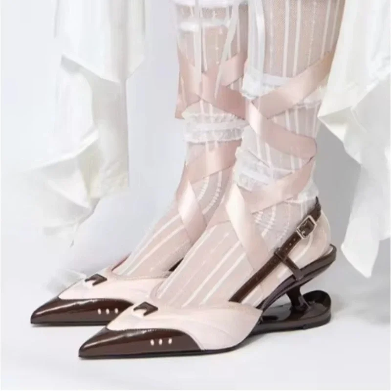 Mary Jane Bow Knot Slip On Strange Heel Sexy Lady Pumps 2025, neue spitze Zehen-All-Match-Freizeitschuhe, Sport-Sneaker, High Heels