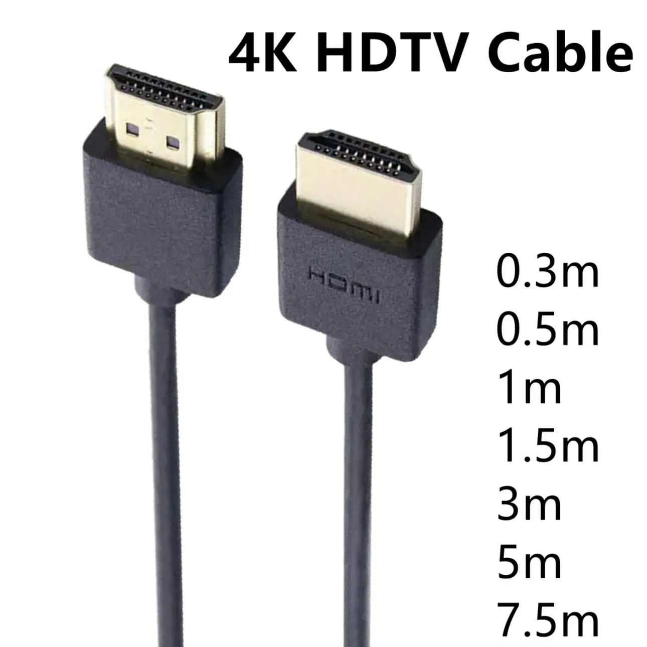 Cavo HDTV ultra sottile 4K 60Hz Cavo audio video sottile ad alta velocità HDMI 2.0 OD 3,2 mm 0,3 1 m 1,5 m 2 m 3 m 5 m per proiettore portatile HDTV