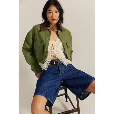 We The Free Martha Workwear Jacket at Free People in Callisto Green, Size: Large