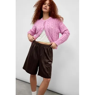 iets frans. Shadow Stripe Tricot Shorts - Brown S at Urban Outfitters