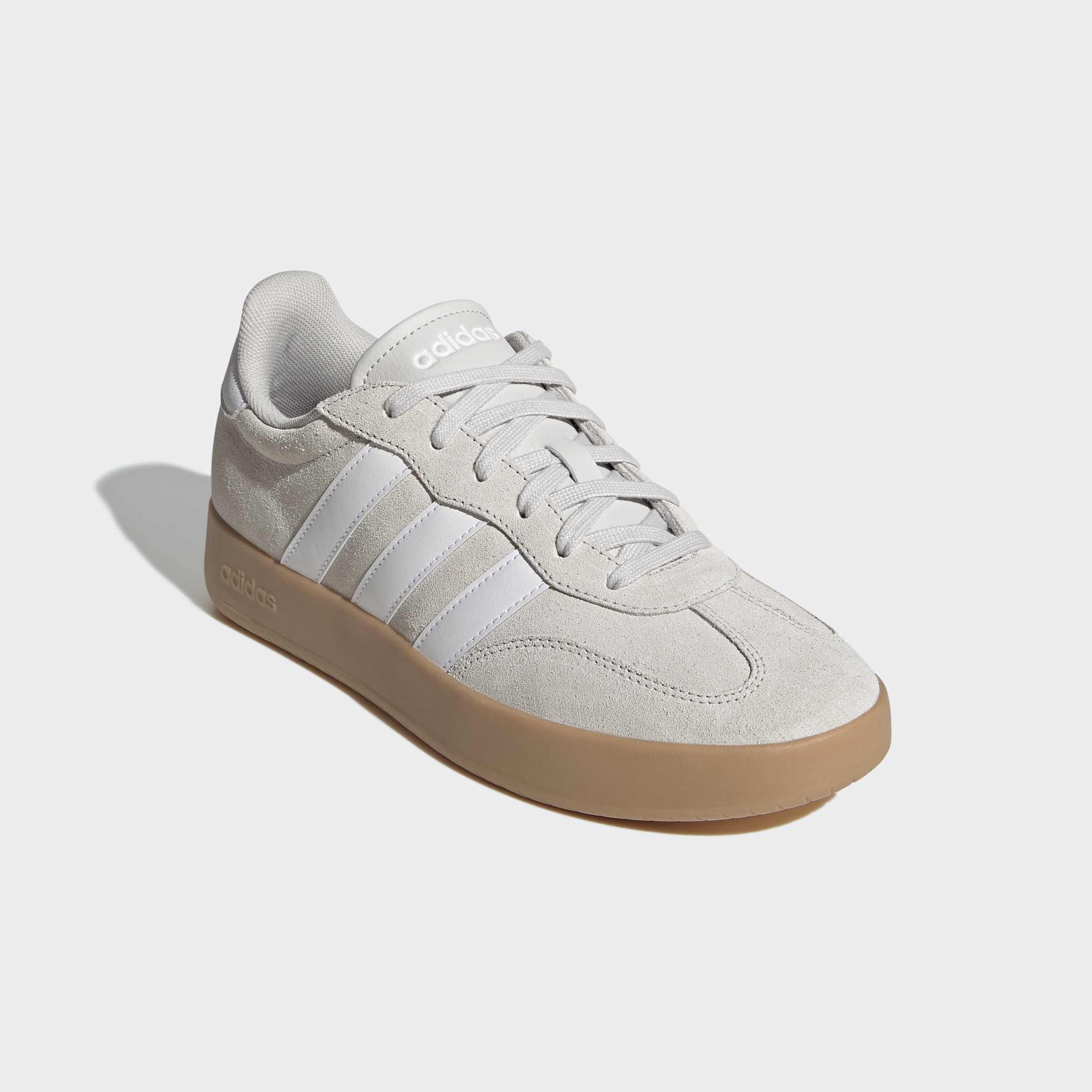 Sneaker ADIDAS SPORTSWEAR "BARREDA", Herren, Gr. 39, grau one, ftwr weiß, gum 3, Leder, Synthetik, Schuhe Sneaker, inspiriert vom Design des adidas handball spezial