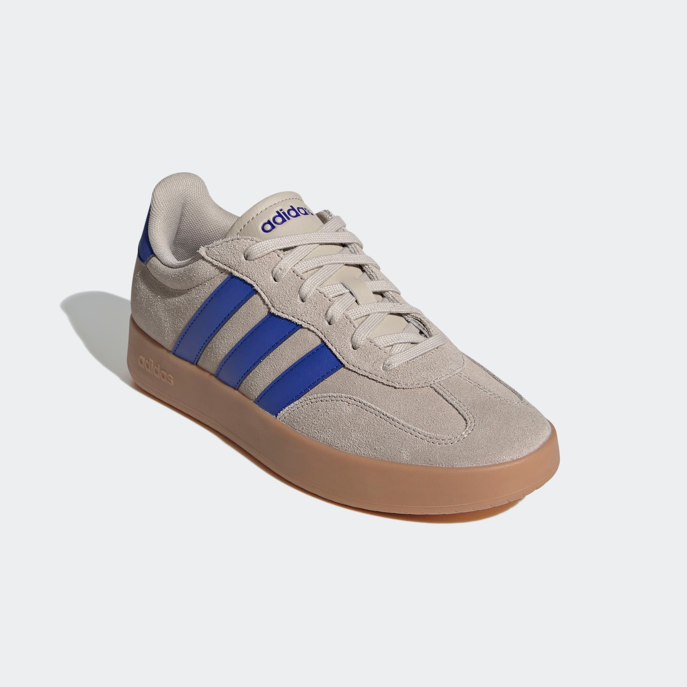 Sneaker ADIDAS SPORTSWEAR "BARREDA", Gr. 43, beige (wonder beige, lucid blau, gum10), Leder, Synthetik, Schuhe