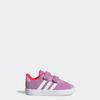 Klettschuh ADIDAS SPORTSWEAR "VL COURT 3.0", Gr. 27, preloved lila, cloud weiß, lucid rot, Leder, Synthetik, sportlich, Schuhe, für Kinder, inspiriert vom Design des adidas samba
