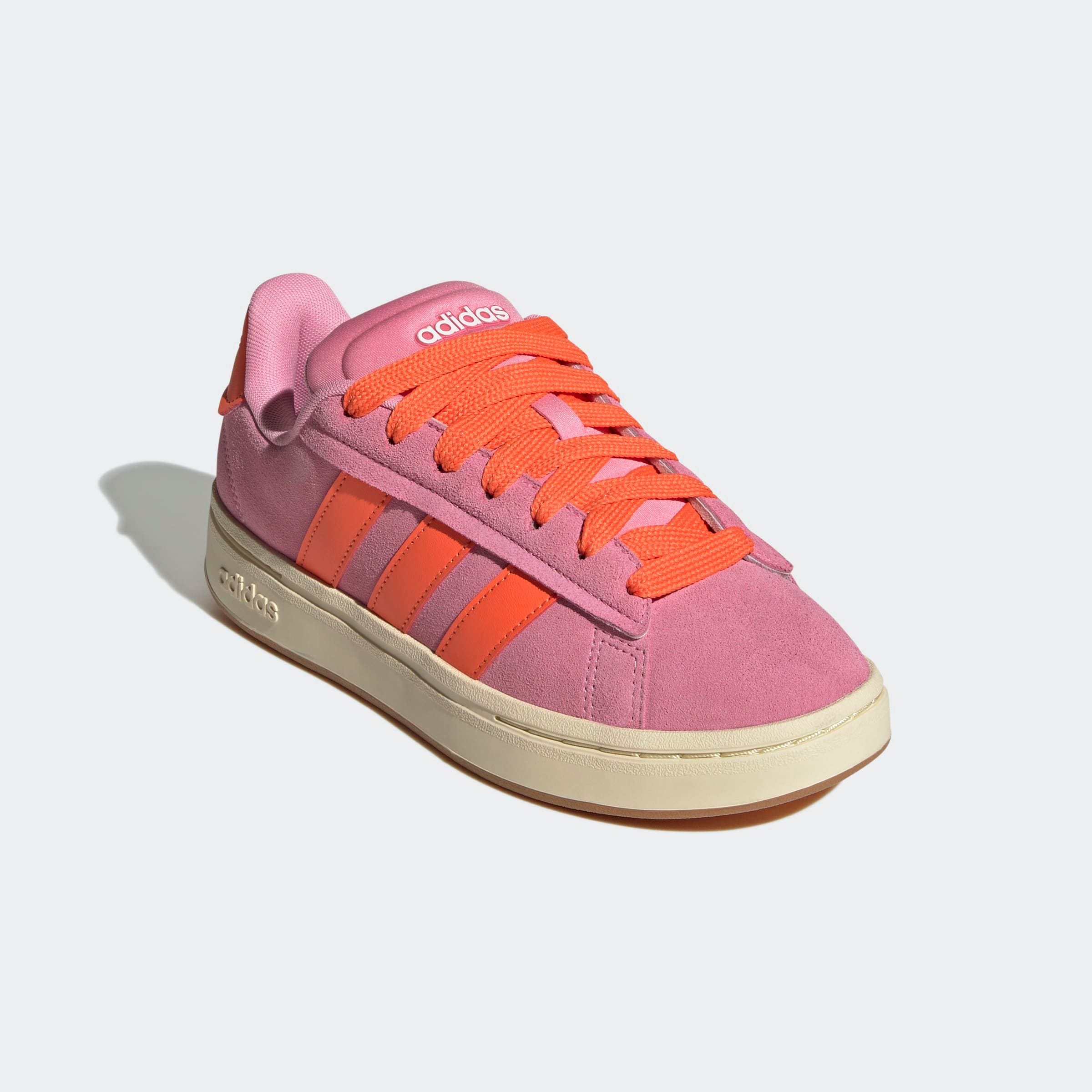 Sneaker ADIDAS SPORTSWEAR "GRAND COURT ALPHA", Damen, Gr. 37, orange (bliss pink, semi impact orange, gum10), Leder, Textil, Schuhe Sneaker, Design inspiriert vom adidas Campus 00