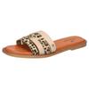 Pantolette MUSTANG SHOES, Damen, Gr. 36, beige (beige, leo), Lederimitat, animal-print, modisch, Schuhe, Flats, Sandale, Slides mit Leo-Einsätzen