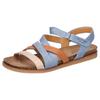 Riemchensandale MUSTANG SHOES, Damen, Gr. 42, bunt (hellblau, braun), Lederimitat, kontrastfarbene Details, casual, Schuhe, Barfußschuh, Klettschuh, Sommerschuh mit Tieffußbett
