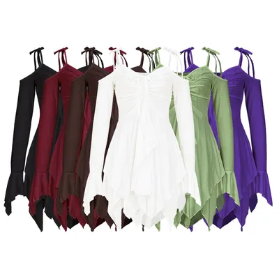 Riemen Dekor Verband Mittelalter Kleid Gothic Punk Stil Cosplay Retro Halloween Kleid Performance Image