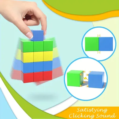 DIY 64PCS Magnetische Bausteine Modell Pädagogisches Sensorischen Spielzeug Gebäude Cube für Jungen Mädchen Kinder Weihnachten Geburtstag Geschenke Image