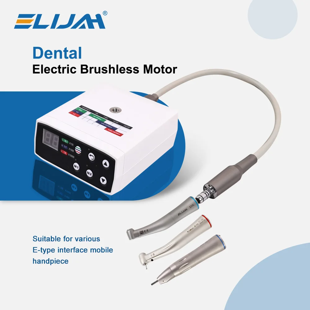 ELIJAH Dental Elektrischer LED-Mikromotor, bürstenlos, internes Spray, bürstenloser elektrischer Mikromotor, Zahnarzt, Handstück mit niedriger Geschwindigkeit Image