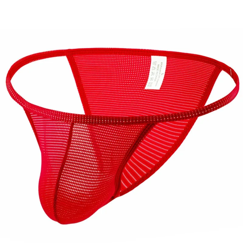 Einfarbig einfache Herren U konvexe Tasche Mesh Unterwäsche niedrige Taille hohe Gabel halbe Hüfte Wrap bequemes kleines Dreieck CMF038 Image