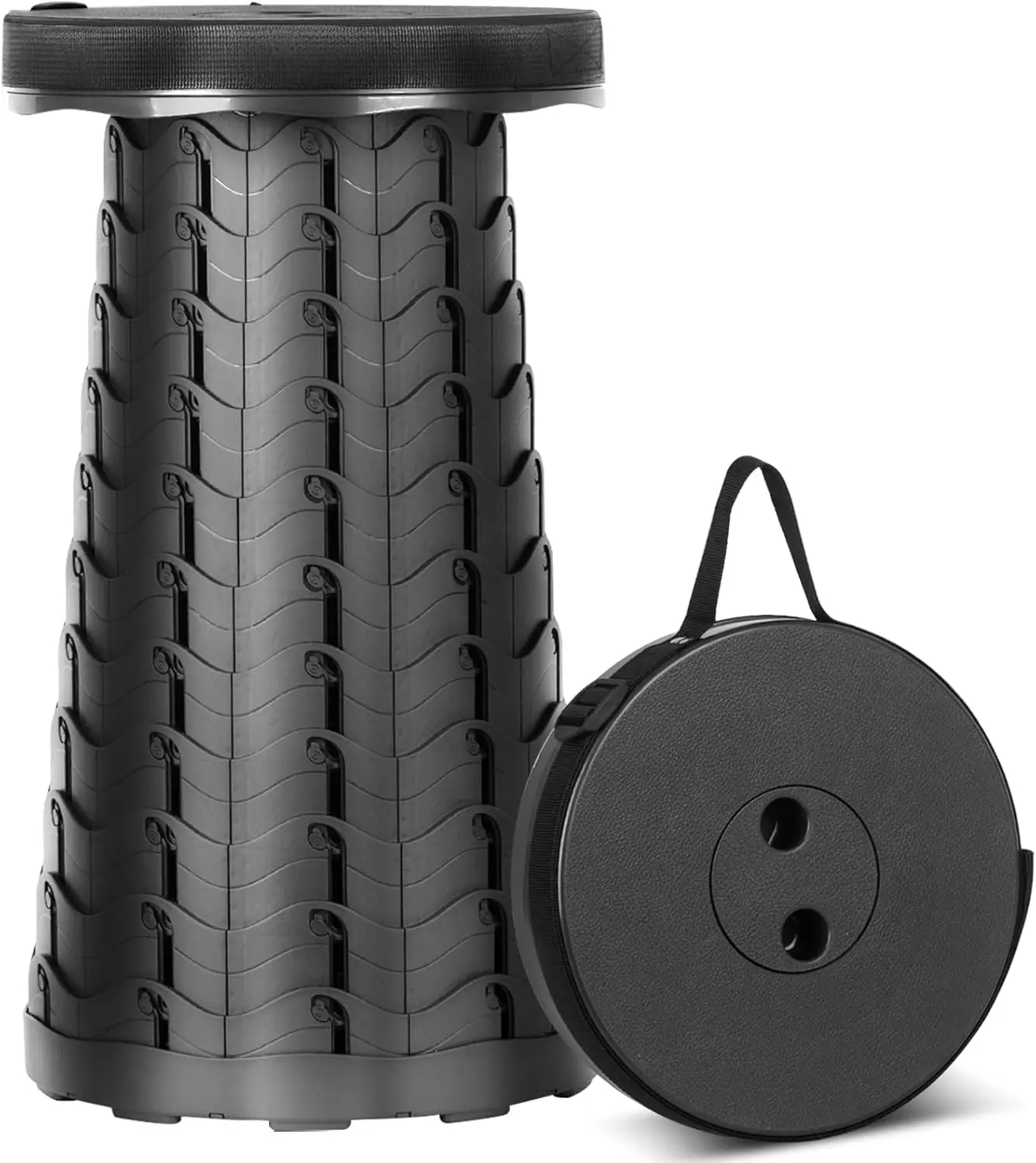 Verstellbarer Klapphocker 6,5–45 cm – leichter tragbarer Campinghocker für Outdoor-Angeln, Grillen und Reisen, unterstützt 397 lb/180 kg