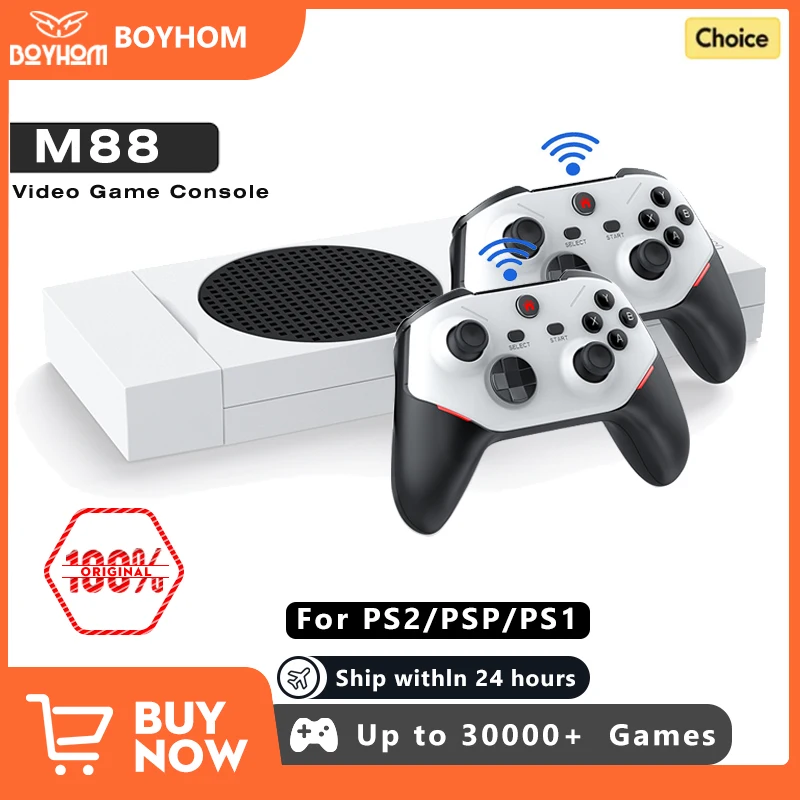 BOYHOM M88 4K Retro-Videospielkonsole ARMMali-G52GPU Game Stick Wireless Gamepad Integriertes 20.000 Spiele für PS2/PS1/SS/DC/N64/MAME