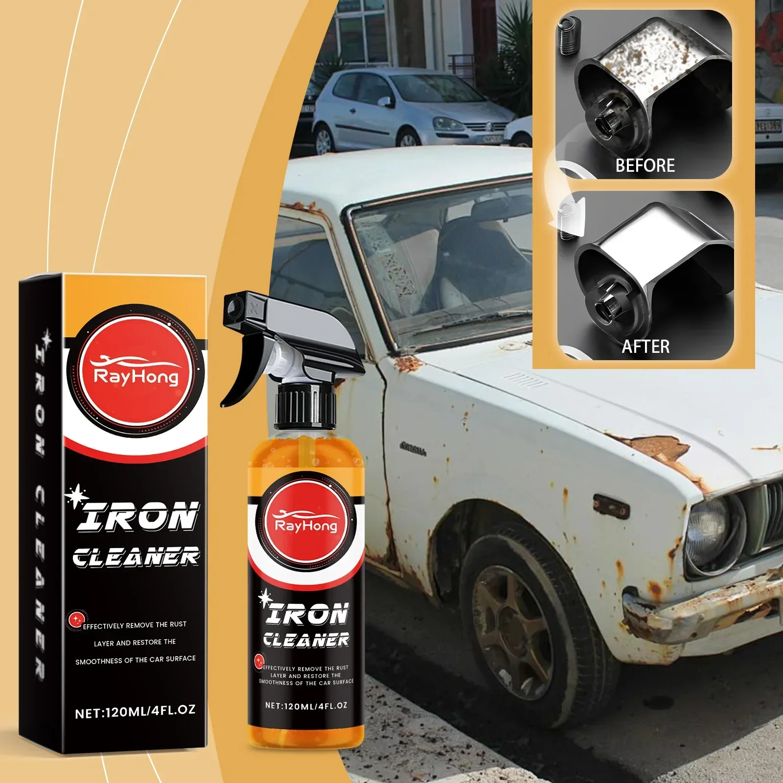 Auto Rost Entfernung Spray 120 ml Rost Entferner Für Metall Langlebige Auto Detaillierung Reiniger Automobil Wartung Liefert Für körper Image
