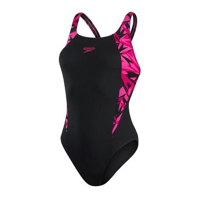 Speedo - "Boom Muscleback" Badeanzug für Damen (Schwarz/Pink) Image